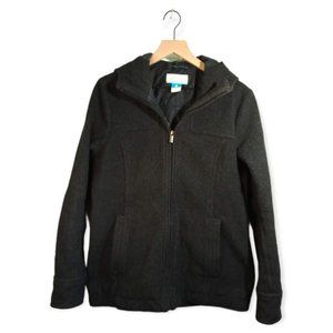 Columbia Hooded Womens Tapered Wool Coat Size M